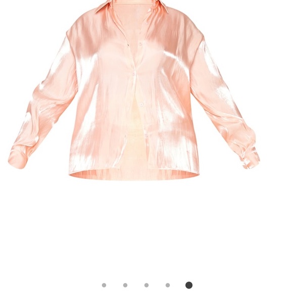 PrettyLittleThing Apricot High Shine Satin Set - Picture 7 of 14